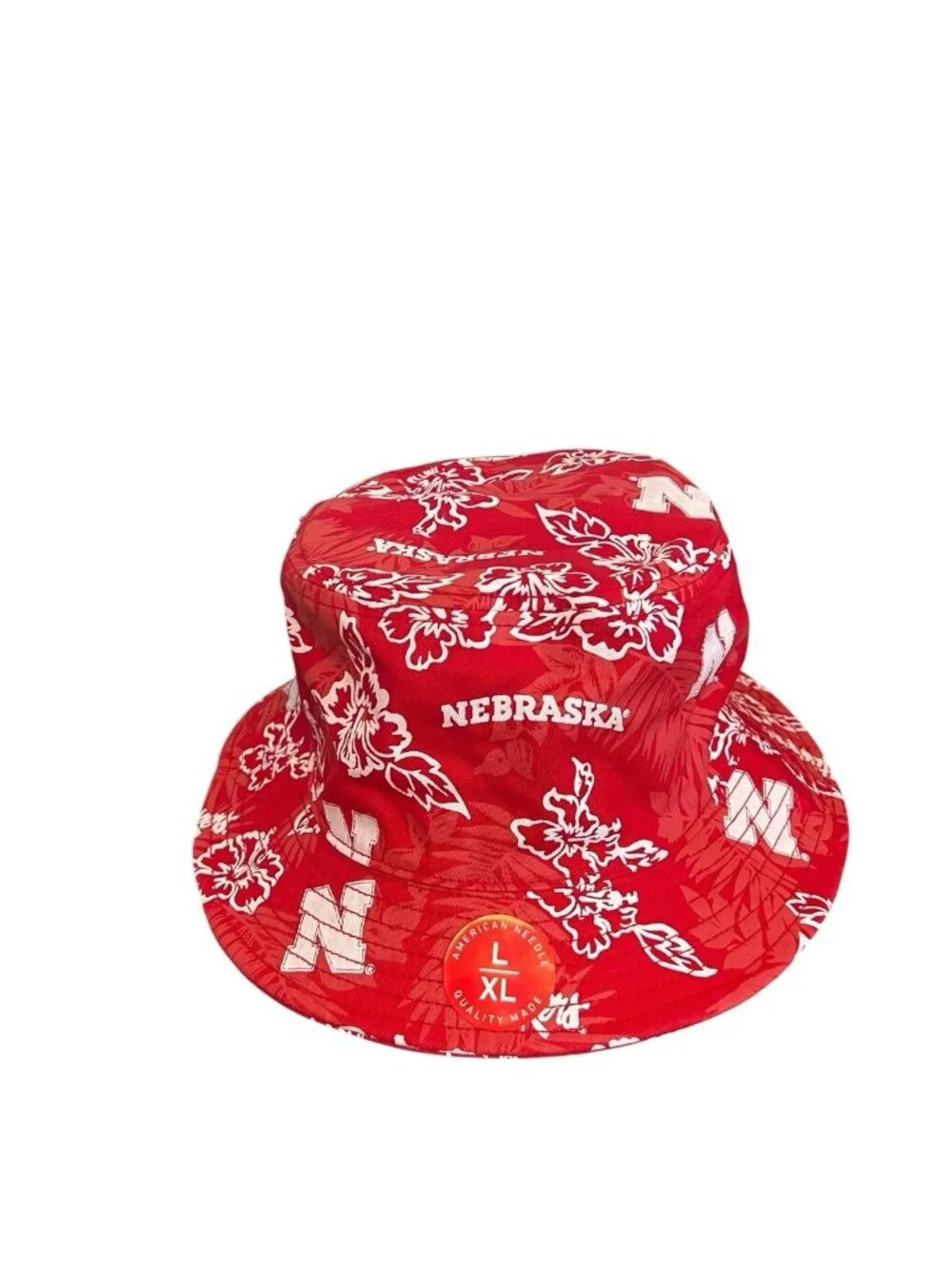 Reyn Spooner x American Needle Nebraska Huskers NCAA Floral Bucket Hat L/XL